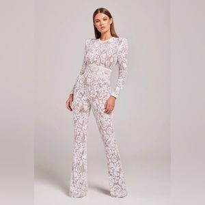 Nadine Merabi Bella White Jumpsuit